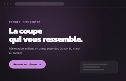 Maquette de site pour un barbier