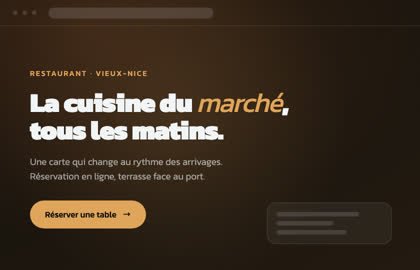 Maquette de site pour un restaurant niçois