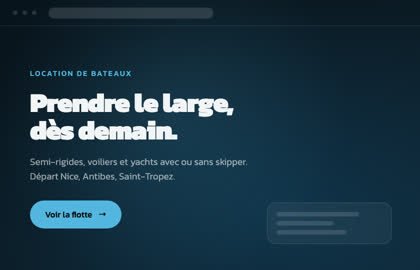 Maquette de site pour la location de bateaux